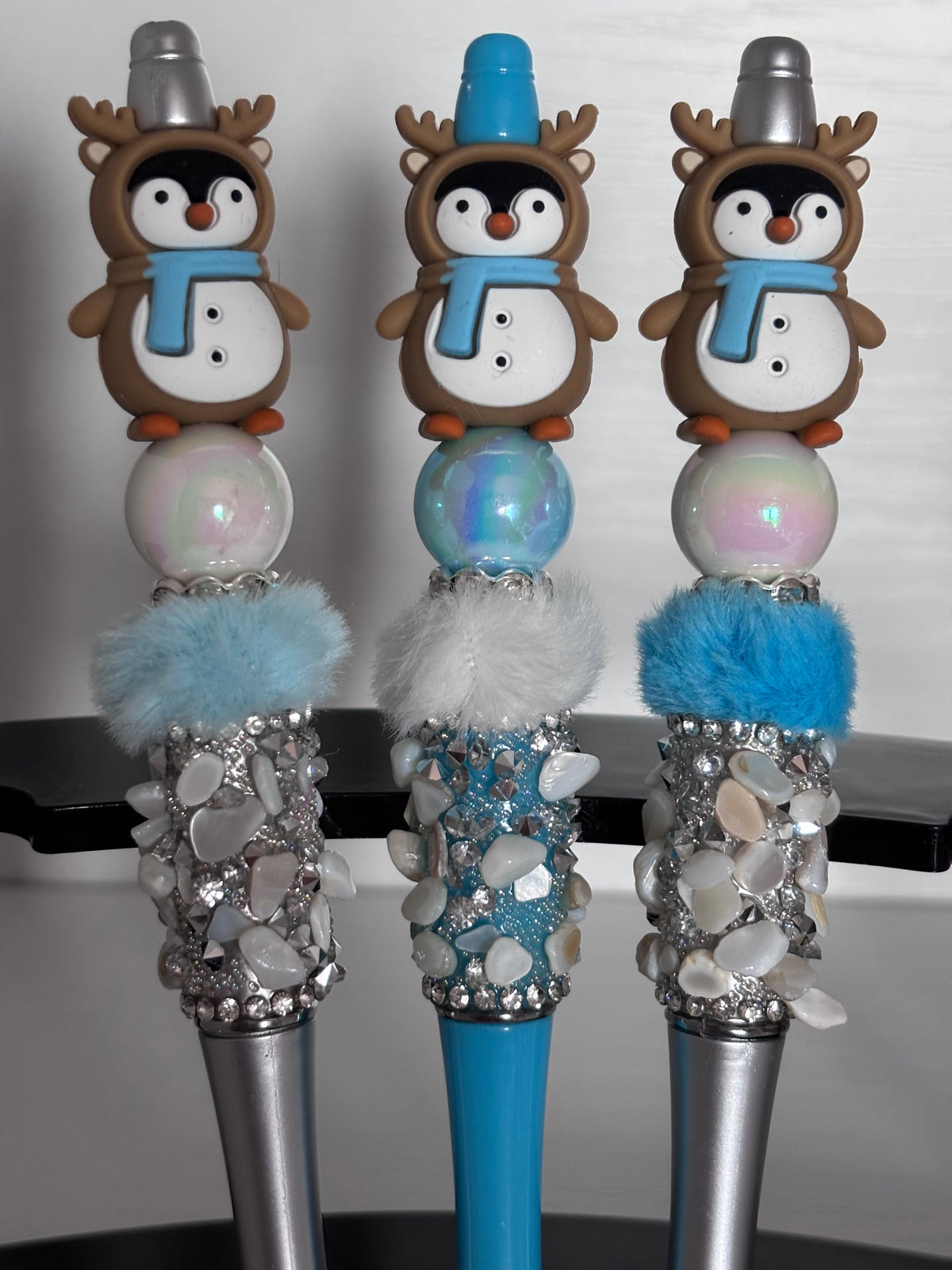 Penguin-Reindeer Beaded Pens