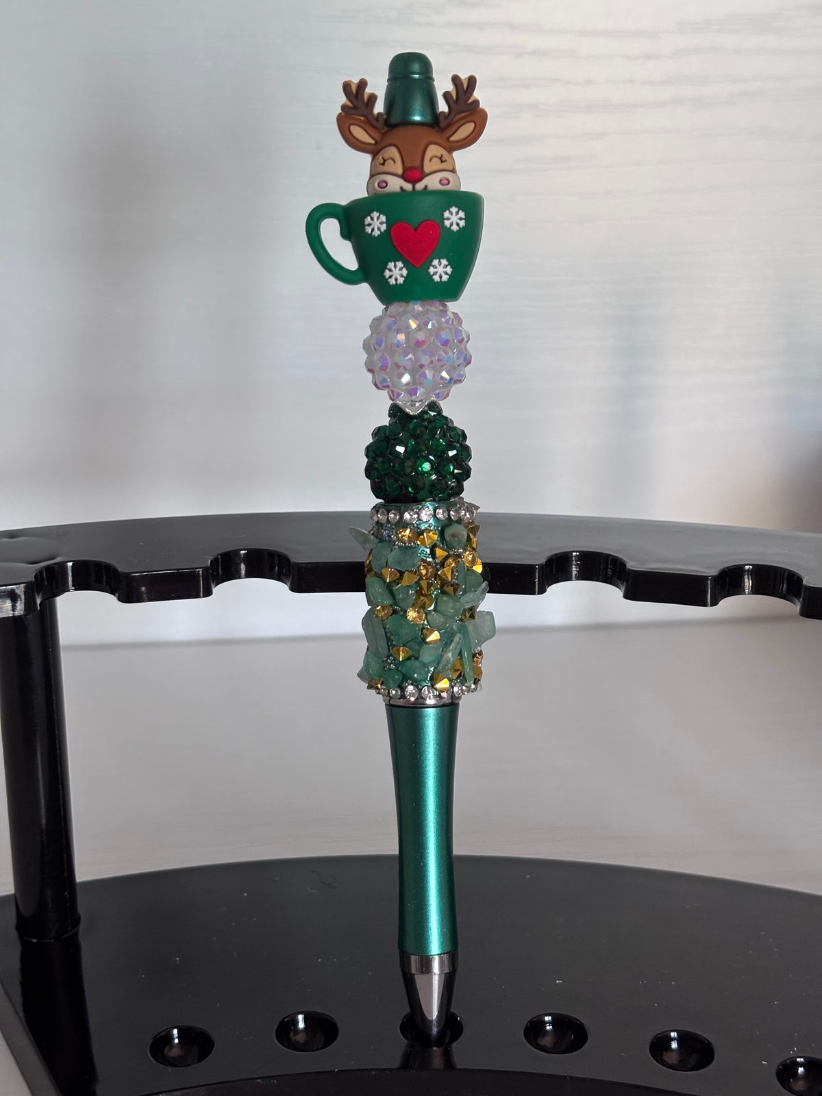Reindeer in Cup Beaded Pen