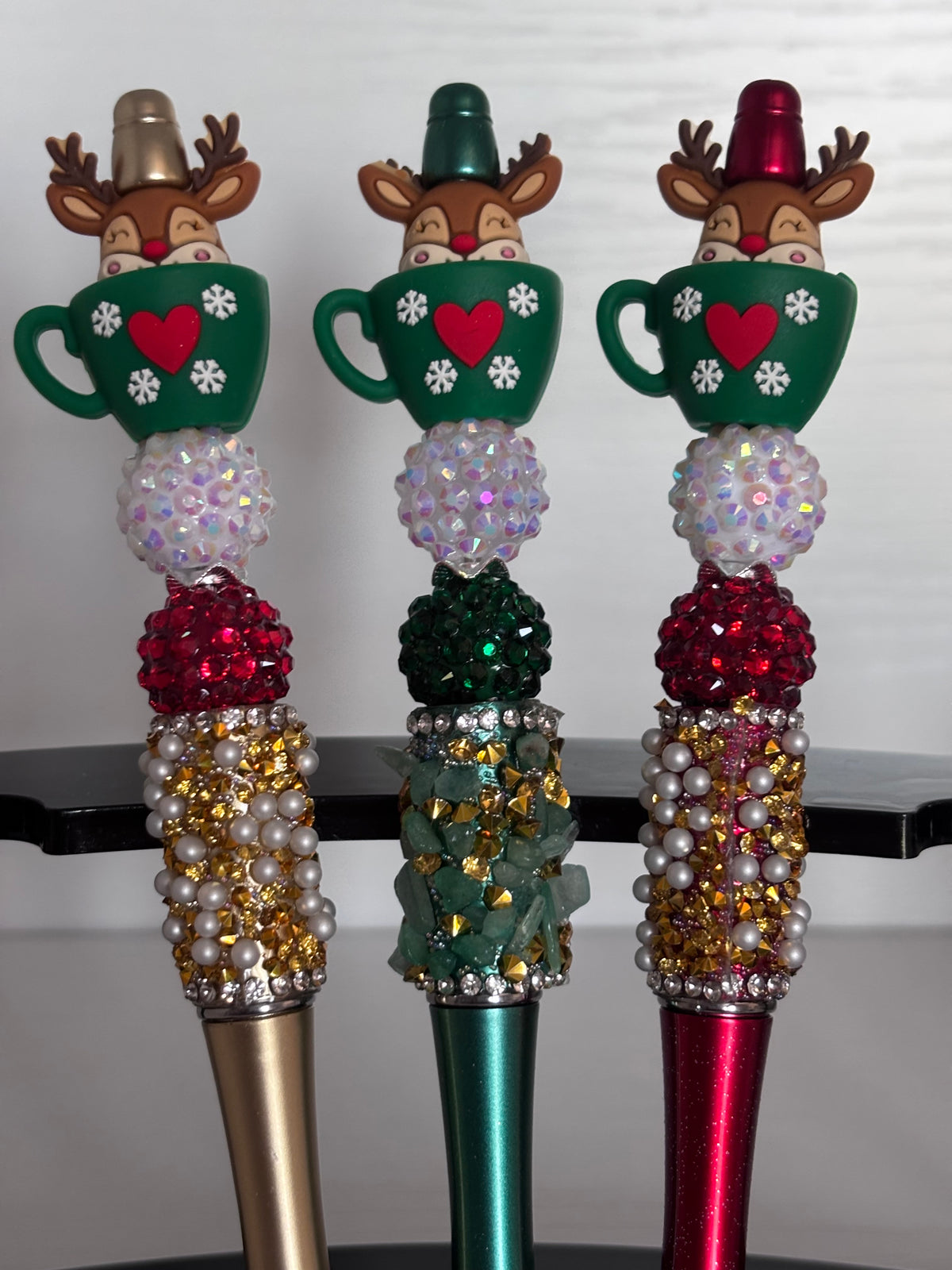 Reindeer in Cup Beaded Pen
