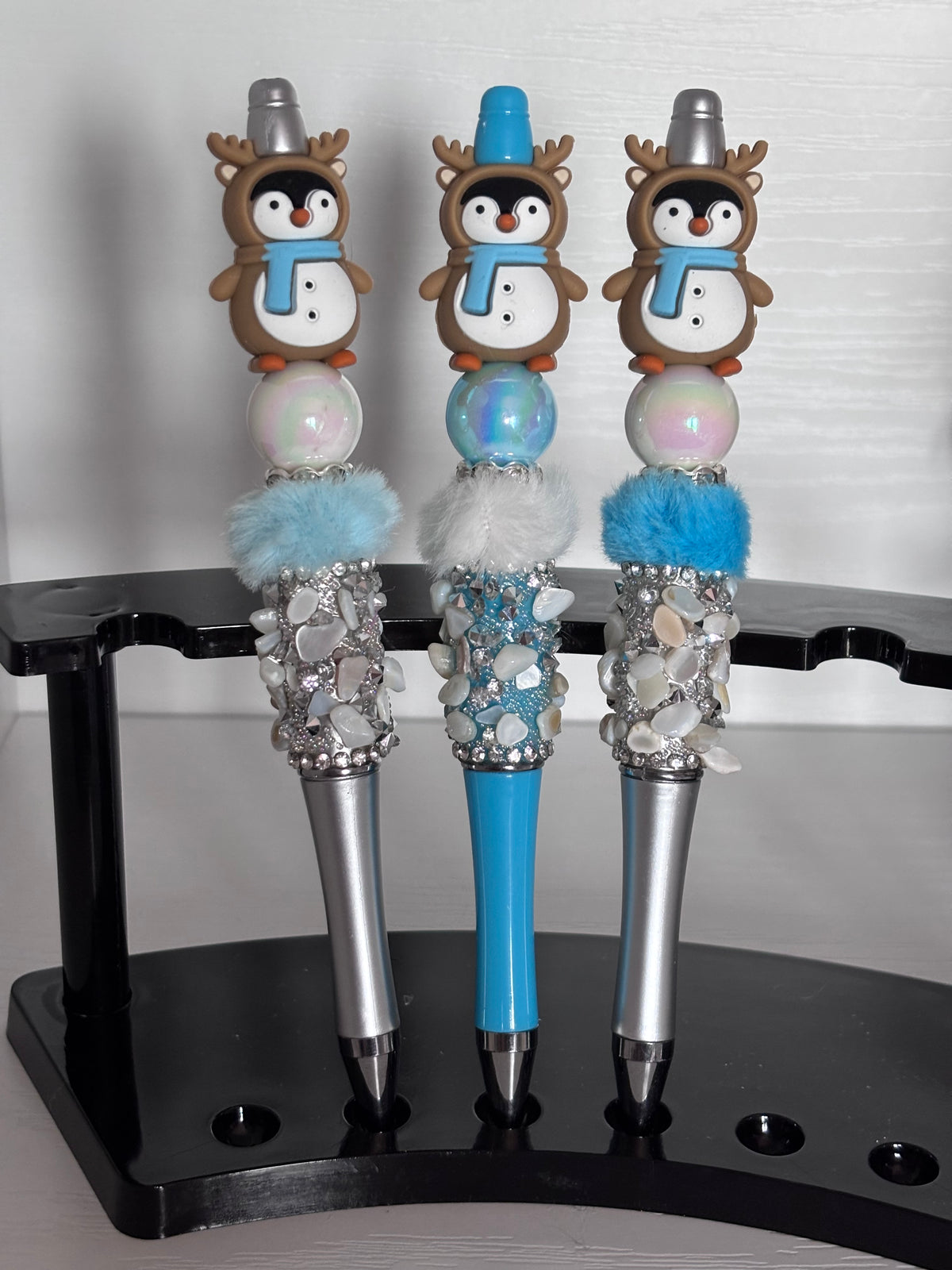 Penguin-Reindeer Beaded Pens