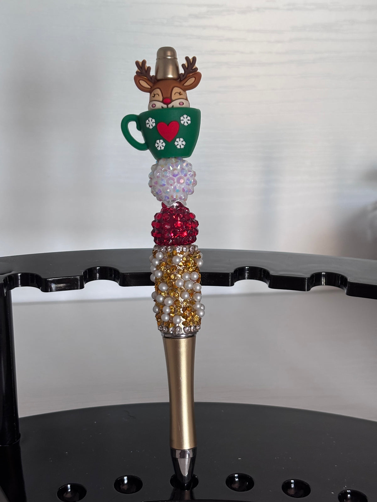 Reindeer in Cup Beaded Pen
