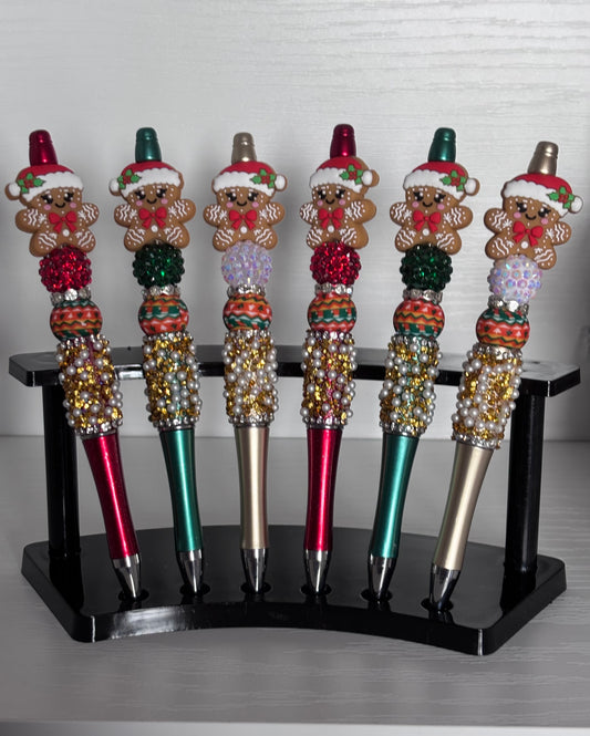 Gingerbread Man Beaded Pens