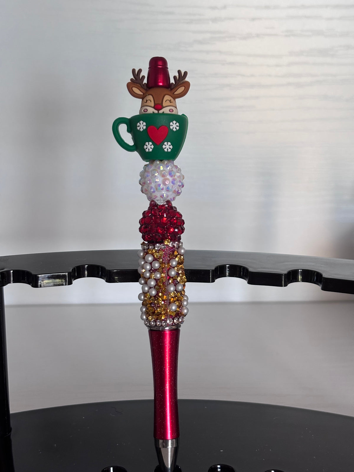 Reindeer in Cup Beaded Pen