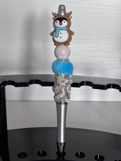 Penguin-Reindeer Beaded Pens