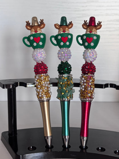 Reindeer in Cup Beaded Pen